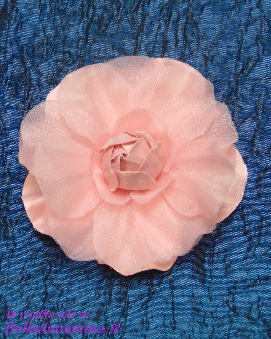 Spilla in Tessuto Abiti Eleganti rosa fiore tridimensionale